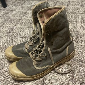 Palladium baggy boots military canvas green men’s size 12